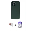 MARSİLYAN™- iPhone 13 Pro Max Kılıf Ahenk Serisi - Siyah Bilvis 5in1 3D Magic Cam Ekran Koruyucu + Pers Alüminyum Kamera Lens - KI