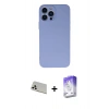 MARSİLYAN™- iPhone 13 Pro Max Kılıf Ahenk Serisi - Siyah Bilvis 5in1 3D Magic Cam Ekran Koruyucu + Rainbow Kamera Lens Koruma Cam - BZ