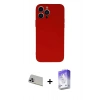 MARSİLYAN™- iPhone 13 Pro Max Kılıf Ahenk Serisi - Siyah Bilvis 5in1 3D Magic Cam Ekran Koruyucu + Rainbow Kamera Lens Koruma Cam - MR