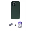 MARSİLYAN™- iPhone 13 Pro Max Kılıf Ahenk Serisi - Siyah Bilvis 5in1 3D Magic Cam Ekran Koruyucu + Renkli Kamera Lens Koruma Cam - SI