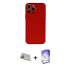 MARSİLYAN™- iPhone 13 Pro Max Kılıf Ahenk Serisi - Siyah Bilvis 5in1 3D Magic Cam Ekran Koruyucu + Rose Gold Rainbow Kamera Lens Koruma Cam