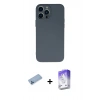 MARSİLYAN™- iPhone 13 Pro Max Kılıf Ahenk Serisi - Siyah Bilvis 5in1 3D Magic Cam Ekran Koruyucu + Shine Kamera Lens Koruma Cam - MI