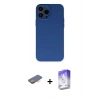 MARSİLYAN™- iPhone 13 Pro Max Kılıf Ahenk Serisi - Siyah Bilvis 5in1 3D Magic Cam Ekran Koruyucu + Turuncu Renkli Kamera Lens Koruma Cam