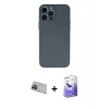 MARSİLYAN™- iPhone 13 Pro Max Kılıf Ahenk Serisi - Siyah Bilvis 5in1 5D Magic Hayalet Cam Ekran Koruyucu + Rainbow Kamera Lens Koruma Cam - MI