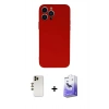 MARSİLYAN™- iPhone 13 Pro Max Kılıf Ahenk Serisi - Siyah Bilvis 5in1 5D Magic Hayalet Cam Ekran Koruyucu + Shine Kamera Lens - GD