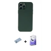 MARSİLYAN™- iPhone 13 Pro Max Kılıf Ahenk Serisi - Siyah Bilvis 5in1 5D Magic Hayalet Cam Ekran Koruyucu + Shine Kamera Lens Koruma Cam - MI