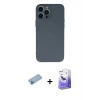 MARSİLYAN™- iPhone 13 Pro Max Kılıf Ahenk Serisi - Siyah Bilvis 5in1 5D Magic Hayalet Cam Ekran Koruyucu + Shine Kamera Lens Koruma Cam - MI