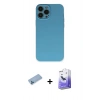 MARSİLYAN™- iPhone 13 Pro Max Kılıf Ahenk Serisi - Siyah Bilvis 5in1 5D Magic Hayalet Cam Ekran Koruyucu + Shine Kamera Lens Koruma Cam - MI