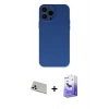 MARSİLYAN™- iPhone 13 Pro Max Kılıf Ahenk Serisi - Siyah Bilvis 5in1 5D Magic Hayalet Cam Ekran Koruyucu + Rainbow Kamera Lens Koruma Cam - BZ