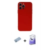 MARSİLYAN™- iPhone 13 Pro Max Kılıf Ahenk Serisi - Siyah Bilvis 5in1 5D Magic Hayalet Cam Ekran Koruyucu + Shine Kamera Lens Koruma Cam - MI