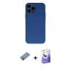 MARSİLYAN™- iPhone 13 Pro Max Kılıf Ahenk Serisi - Siyah Bilvis 5in1 5D Magic Hayalet Cam Ekran Koruyucu + Shine Kamera Lens Koruma Cam - GI