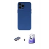 MARSİLYAN™- iPhone 13 Pro Max Kılıf Ahenk Serisi - Siyah Bilvis 5in1 5D Magic Hayalet Cam Ekran Koruyucu + Renkli Kamera Lens Koruma Cam - TU
