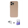 MARSİLYAN™- iPhone 13 Pro Max Kılıf Ahenk Serisi - Siyah Bilvis 5in1 5D Magic Hayalet Cam Ekran Koruyucu + Pers Alüminyum Kamera Lens - SABE