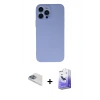 MARSİLYAN™- iPhone 13 Pro Max Kılıf Ahenk Serisi - Siyah Bilvis 5in1 5D Magic Hayalet Cam Ekran Koruyucu + Pers Alüminyum Kamera Lens - SABE