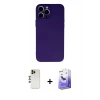 MARSİLYAN™- iPhone 13 Pro Max Kılıf Ahenk Serisi - Siyah Bilvis 5in1 5D Magic Hayalet Cam Ekran Koruyucu + Shine Kamera Lens - GD