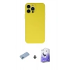 MARSİLYAN™- iPhone 13 Pro Max Kılıf Ahenk Serisi - Siyah Bilvis 5in1 5D Magic Hayalet Cam Ekran Koruyucu + Shine Kamera Lens Koruma Cam - MI
