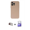 MARSİLYAN™- iPhone 13 Pro Max Kılıf Ahenk Serisi - Siyah Bilvis 5in1 5D Magic Hayalet Cam Ekran Koruyucu + Rainbow Kamera Lens Koruma Cam - KI