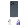 MARSİLYAN™- iPhone 13 Pro Max Kılıf Ahenk Serisi - Siyah Bilvis 5in1 5D Magic Hayalet Cam Ekran Koruyucu + Shine Kamera Lens - GD