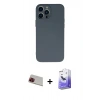 MARSİLYAN™- iPhone 13 Pro Max Kılıf Ahenk Serisi - Siyah Bilvis 5in1 5D Magic Hayalet Cam Ekran Koruyucu + Rainbow Kamera Lens Koruma Cam - KI
