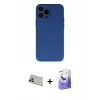 MARSİLYAN™- iPhone 13 Pro Max Kılıf Ahenk Serisi - Siyah Bilvis 5in1 5D Magic Hayalet Cam Ekran Koruyucu + Rainbow Kamera Lens Koruma Cam - REGD