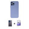 MARSİLYAN™- iPhone 13 Pro Max Kılıf Ahenk Serisi - Siyah Bilvis 5in1 5D Magic Hayalet Cam Ekran Koruyucu + Neon Fosforlu Kamera Lens - MI