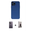 MARSİLYAN™- iPhone 13 Pro Max Kılıf Ahenk Serisi - Siyah Bilvis Hayalet Cam Ekran Koruyucu + Neon Fosforlu Kamera Lens - BZ