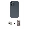 MARSİLYAN™- iPhone 13 Pro Max Kılıf Ahenk Serisi - Siyah Bilvis Hayalet Cam Ekran Koruyucu + Rainbow Kamera Lens Koruma Cam - BZ