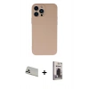 MARSİLYAN™- iPhone 13 Pro Max Kılıf Ahenk Serisi - Siyah Bilvis Hayalet Cam Ekran Koruyucu + Rainbow Kamera Lens Koruma Cam - BZ