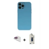 MARSİLYAN™- iPhone 13 Pro Max Kılıf Ahenk Serisi - Siyah Bilvis Hayalet Cam Ekran Koruyucu + Pers Alüminyum Kamera Lens - GI