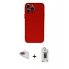 MARSİLYAN™- iPhone 13 Pro Max Kılıf Ahenk Serisi - Siyah Bilvis Hayalet Cam Ekran Koruyucu + Pers Alüminyum Kamera Lens - GI
