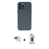 MARSİLYAN™- iPhone 13 Pro Max Kılıf Ahenk Serisi - Siyah Bilvis Hayalet Cam Ekran Koruyucu + Pers Alüminyum Kamera Lens - GI