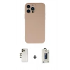 MARSİLYAN™- iPhone 13 Pro Max Kılıf Ahenk Serisi - Siyah Bilvis Hayalet Cam Ekran Koruyucu + Shine Kamera Lens - GD