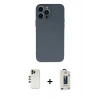 MARSİLYAN™- iPhone 13 Pro Max Kılıf Ahenk Serisi - Siyah Bilvis Hayalet Cam Ekran Koruyucu + Shine Kamera Lens - GD
