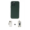 MARSİLYAN™- iPhone 13 Pro Max Kılıf Ahenk Serisi - Siyah Bilvis Hayalet Cam Ekran Koruyucu + Shine Kamera Lens - GD