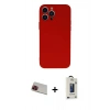 MARSİLYAN™- iPhone 13 Pro Max Kılıf Ahenk Serisi - Siyah Bilvis Hayalet Cam Ekran Koruyucu + Rainbow Kamera Lens Koruma Cam - KI