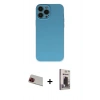 MARSİLYAN™- iPhone 13 Pro Max Kılıf Ahenk Serisi - Siyah Bilvis Hayalet Cam Ekran Koruyucu + Rainbow Kamera Lens Koruma Cam - KI