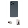 MARSİLYAN™- iPhone 13 Pro Max Kılıf Ahenk Serisi - Siyah Bilvis Hayalet Cam Ekran Koruyucu + Rainbow Kamera Lens Koruma Cam - KI