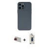 MARSİLYAN™- iPhone 13 Pro Max Kılıf Ahenk Serisi - Siyah Bilvis Hayalet Cam Ekran Koruyucu + Rainbow Kamera Lens Koruma Cam - KI