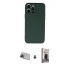 MARSİLYAN™- iPhone 13 Pro Max Kılıf Ahenk Serisi - Siyah Bilvis Hayalet Cam Ekran Koruyucu + Rainbow Kamera Lens Koruma Cam - MI
