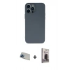 MARSİLYAN™- iPhone 13 Pro Max Kılıf Ahenk Serisi - Siyah Bilvis Hayalet Cam Ekran Koruyucu + Rainbow Kamera Lens Koruma Cam - MI