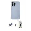 MARSİLYAN™- iPhone 13 Pro Max Kılıf Ahenk Serisi - Siyah Bilvis Hayalet Cam Ekran Koruyucu + Renkli Kamera Lens Koruma Cam - MI