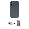 MARSİLYAN™- iPhone 13 Pro Max Kılıf Ahenk Serisi - Siyah Bilvis Hayalet Cam Ekran Koruyucu + Mor Rainbow Kamera Lens Koruma Cam