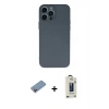 MARSİLYAN™- iPhone 13 Pro Max Kılıf Ahenk Serisi - Siyah Bilvis Hayalet Cam Ekran Koruyucu + Shine Kamera Lens Koruma Cam - PE