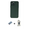 MARSİLYAN™- iPhone 13 Pro Max Kılıf Ahenk Serisi - Siyah Bilvis Hayalet Cam Ekran Koruyucu + Shine Kamera Lens Koruma Cam - PE