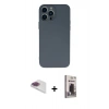 MARSİLYAN™- iPhone 13 Pro Max Kılıf Ahenk Serisi - Siyah Bilvis Hayalet Cam Ekran Koruyucu + Pers Alüminyum Kamera Lens - GI