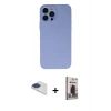 MARSİLYAN™- iPhone 13 Pro Max Kılıf Ahenk Serisi - Siyah Bilvis Hayalet Cam Ekran Koruyucu + Pers Alüminyum Kamera Lens - LT