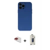 MARSİLYAN™- iPhone 13 Pro Max Kılıf Ahenk Serisi - Siyah Bilvis Hayalet Cam Ekran Koruyucu + Pers Alüminyum Kamera Lens - KI