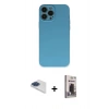 MARSİLYAN™- iPhone 13 Pro Max Kılıf Ahenk Serisi - Siyah Bilvis Hayalet Cam Ekran Koruyucu + Pers Alüminyum Kamera Lens - LT