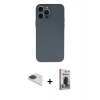 MARSİLYAN™- iPhone 13 Pro Max Kılıf Ahenk Serisi - Siyah Bilvis Hayalet Cam Ekran Koruyucu + Pers Alüminyum Kamera Lens - LT