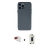MARSİLYAN™- iPhone 13 Pro Max Kılıf Ahenk Serisi - Siyah Bilvis Hayalet Cam Ekran Koruyucu + Pers Alüminyum Kamera Lens - KI